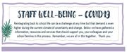 Staff wellbeing